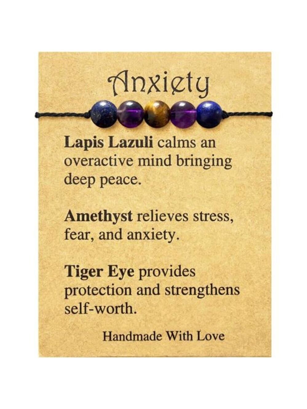 amethyst crystal healing stone bracelet anxiety relief adjustable gemstone gift